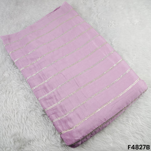 Zari Sequins Work Chinon Chiffon Fabric- F4827